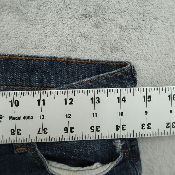 Harper Jeans Women's Size 27 Blue Low-Rise Skinny Denim 28" Inseam Distressed - Picture 3 of 15